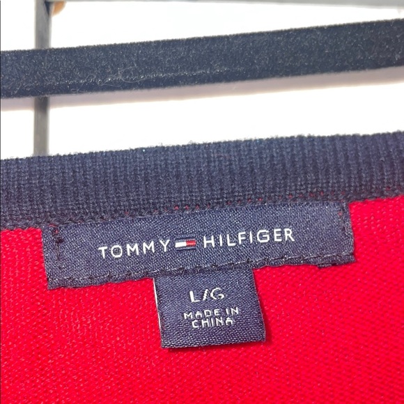Tommy Hilfiger Vibrant Red and Navy Blue Top - Picture 2 of 8